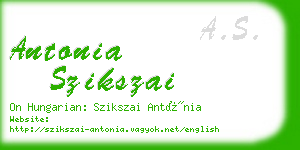 antonia szikszai business card